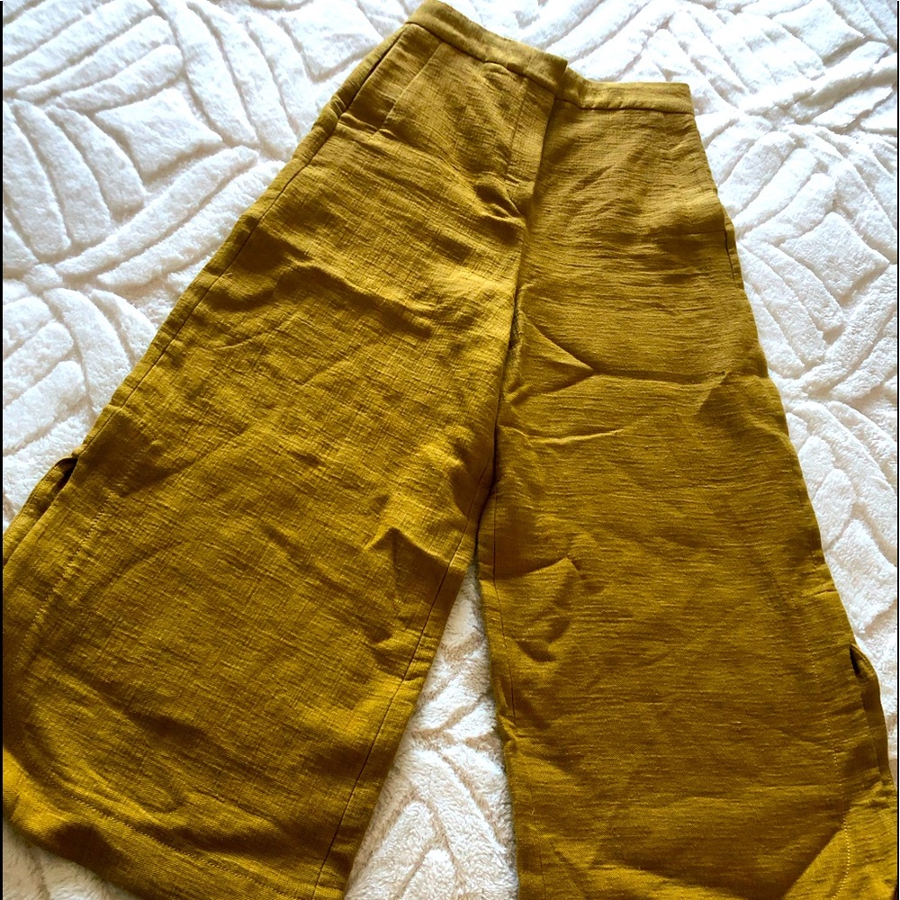 Waist Wide Leg Capris Pants